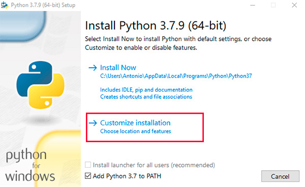Instalação do Python 3.7.9